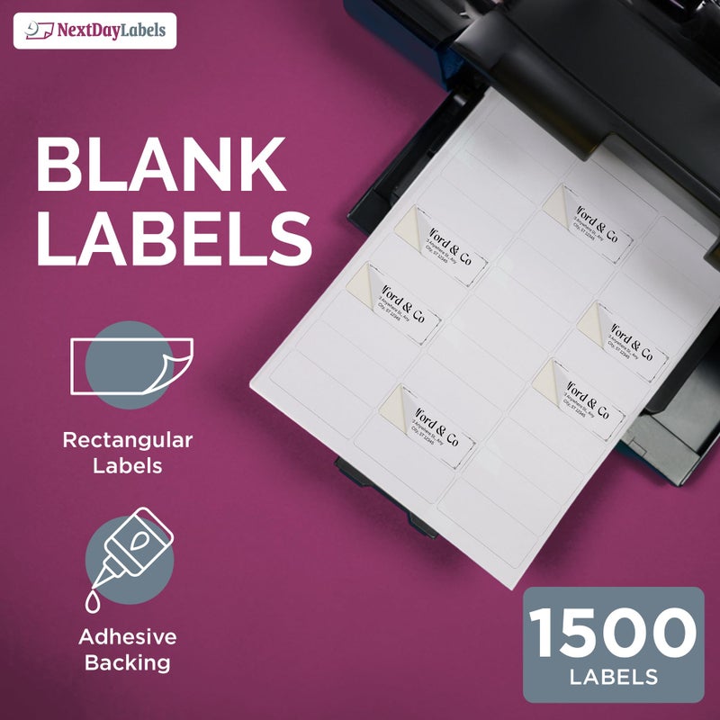 NextDayLabels - Laser/Ink Jet White Labels (2-5/8" x 1" - 30 Per Page | 7,500 Labels) - Image 5